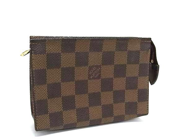 LOUIS VUITTON ルイヴィトン ポーチ ポッシュ トワレ15 N47548 エベヌ(ブラウン系) ダミエ ユニセックス 美品