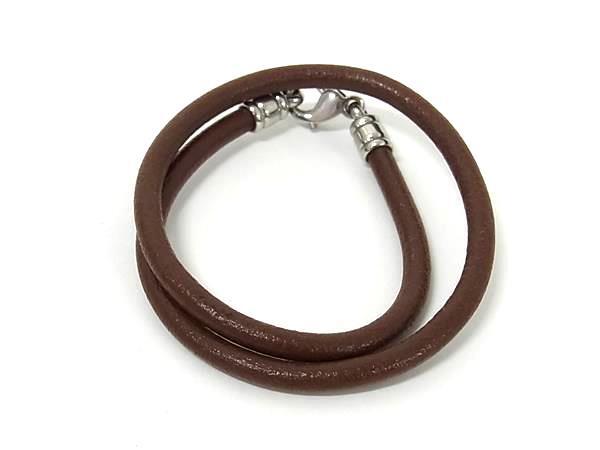 BVLGARI ブルガリ チョーカー ネックレス ブラウン レザー ユニセックス シルバー金具 美品