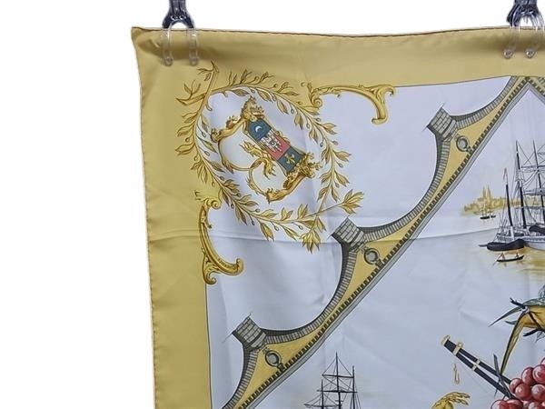 HERMES エルメス スカーフ カレ90 マルチカラー シルク100% レディース BORDEAUX PORTE OCEANE ボルドー都市の入口