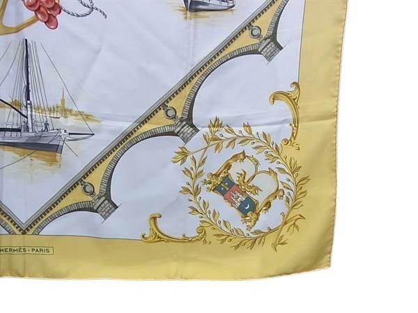 HERMES エルメス スカーフ カレ90 マルチカラー シルク100% レディース BORDEAUX PORTE OCEANE ボルドー都市の入口