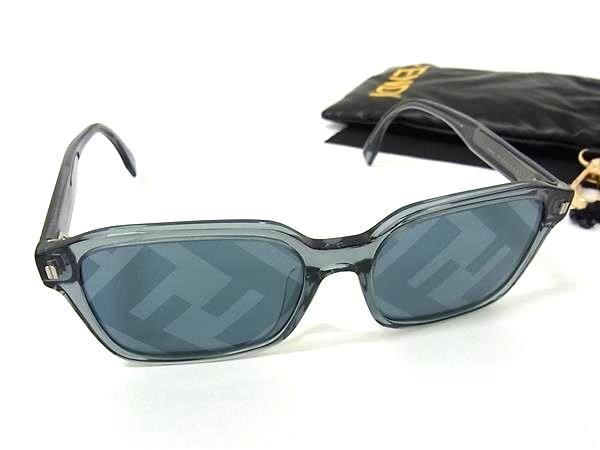 FENDI フェンディ サングラス FE40025F ブルー クリアブルー プラスチック ユニセックス ロゴ