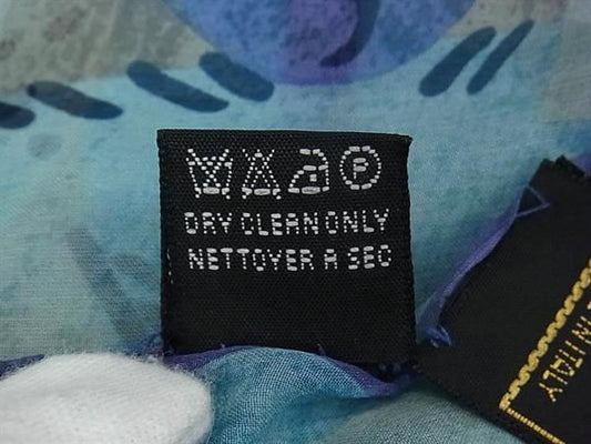 FENDI フェンディ スカーフ ライトブルー系 シルク100% レディース 総柄 新古未使用展示品