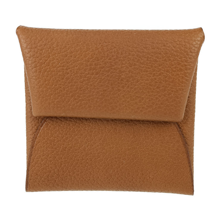 美品 HERMES エルメス バスティア コインケース - GOLD ブラウン系 エバーカラー ユニセックス シルバー金具 小銭入れ B刻印