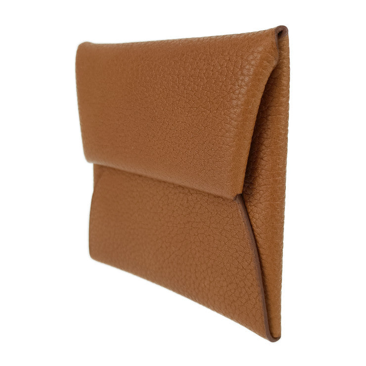 美品 HERMES エルメス バスティア コインケース - GOLD ブラウン系 エバーカラー ユニセックス シルバー金具 小銭入れ B刻印