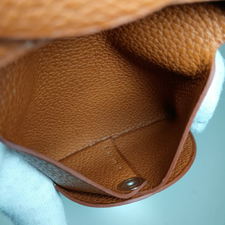 美品 HERMES エルメス バスティア コインケース - GOLD ブラウン系 エバーカラー ユニセックス シルバー金具 小銭入れ B刻印