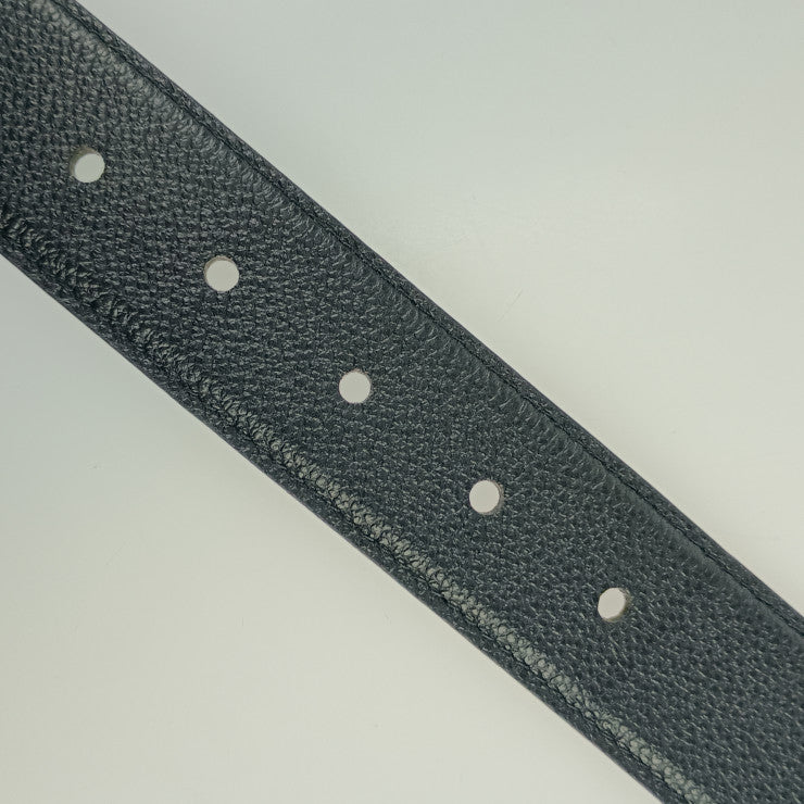 美品 LOUIS VUITTON ルイ ヴィトン サンジェルマン 35MM ベルト M8355S ブラック レザー メンズ #100/40 シルバー金具