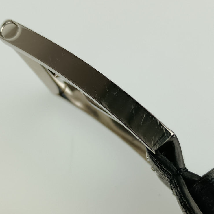 美品 LOUIS VUITTON ルイ ヴィトン サンジェルマン 35MM ベルト M8355S ブラック レザー メンズ #100/40 シルバー金具