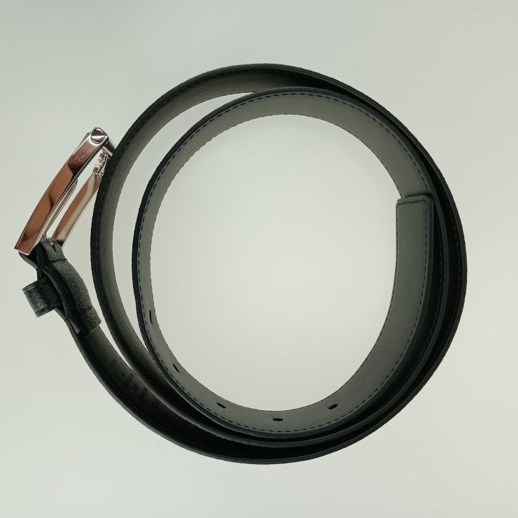 美品 LOUIS VUITTON ルイ ヴィトン サンジェルマン 35MM ベルト M8355S ブラック レザー メンズ #100/40 シルバー金具