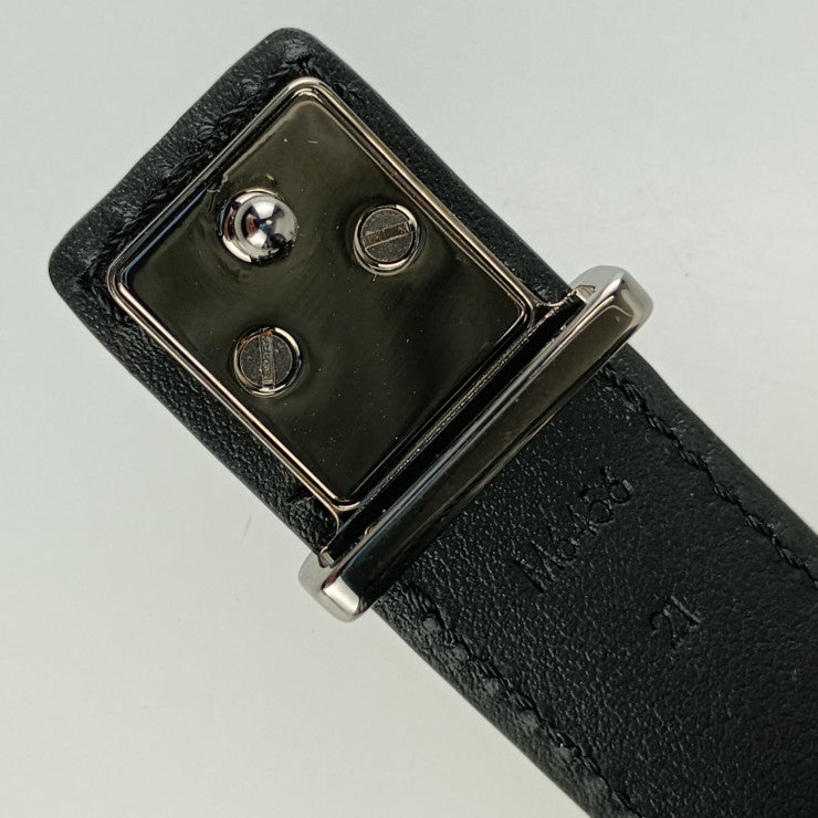 超美品 LOUIS VUITTON ルイ ヴィトン ブレスレット･LV スリム M6456Dブラック モノグラムエクリプスキャンバス カーフレザー メンズ シルバー金具 #21