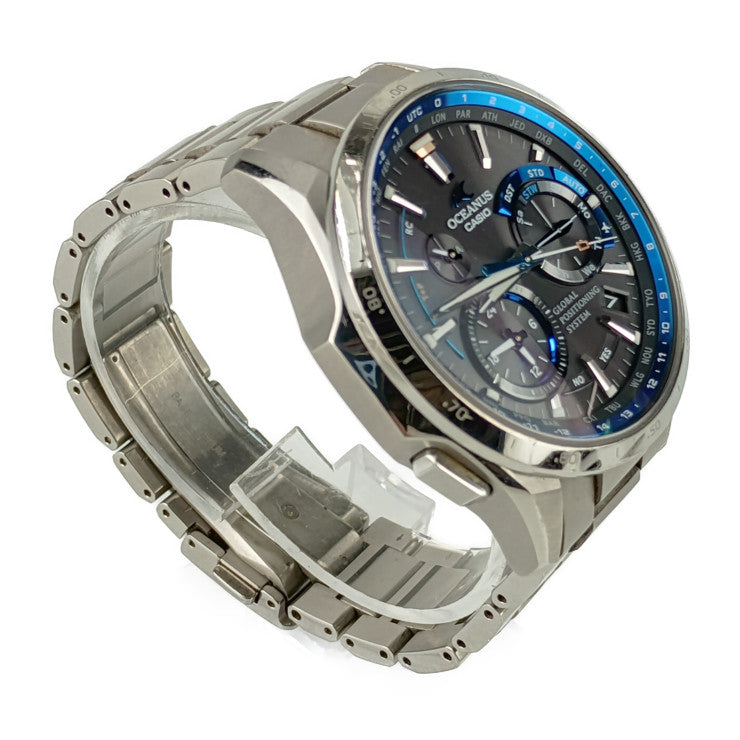 CASIO カシオ OCEANUS オシアナス 腕時計 OCW-G1000-1AJF シルバー ブルー チタン メンズ GPS ハイブリッド ソーラー 電波