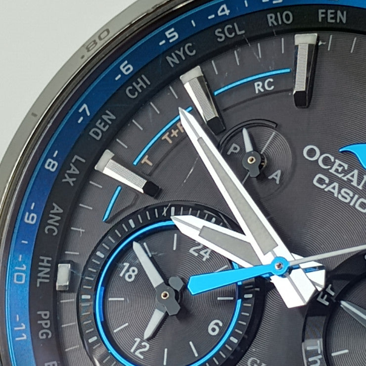 CASIO カシオ OCEANUS オシアナス 腕時計 OCW-G1000-1AJF シルバー ブルー チタン メンズ GPS ハイブリッド ソーラー 電波