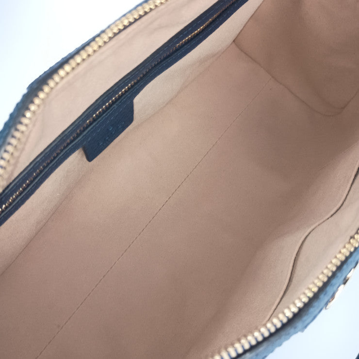 超美品 GUCCI グッチ ハンドバッグ GG オフィディア ミニボストンバッグ 524532 ネイビー ゴールド金具 レザー レディース 2WAY ショルダーバッグ シェリーライン