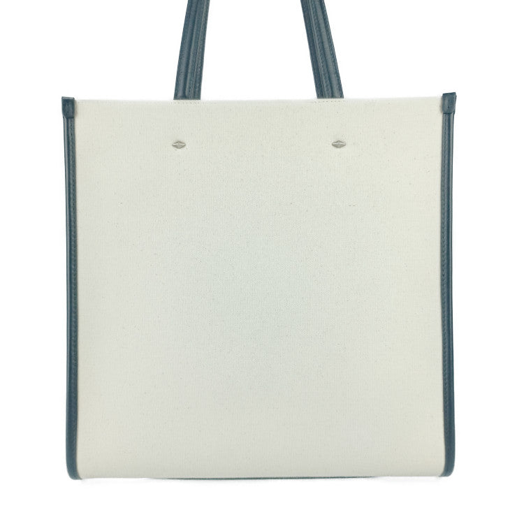 美品 JIMMY CHOO ジミーチュウ トートバッグ N/S トート M - ナチュラル ブラック キャンバス レザー レディース ショルダーバッグ