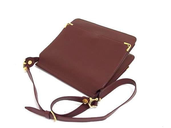 Cartier カルティエ ショルダーバッグ マストライン - ボルドー系 ゴールド金具 レザー レディース ダブルフラップ