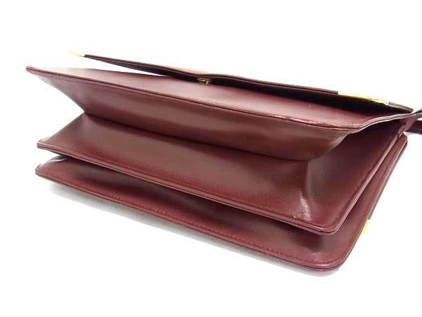 Cartier カルティエ ショルダーバッグ マストライン - ボルドー系 ゴールド金具 レザー レディース ダブルフラップ