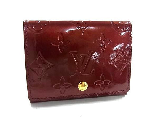 美品 LOUIS VUITTON ルイ ヴィトン カードケース アンヴェロップ・カルト ドゥ ヴィジット M91540 ルージュフォーヴィスト ゴールド金具 モノグラムヴェルニ レディース 名刺入れ