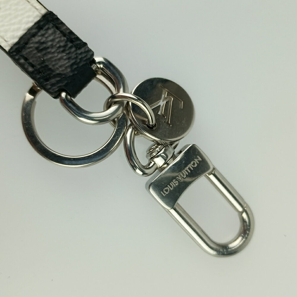 美品 LOUIS VUITTON ルイ ヴィトン バッグチャーム キーホルダー・ドラゴンヌ M82379 ホワイト系 ブラック系 モノグラム・キャンバス モノグラム・エクリプス キャンバス ユニセックス キーリング