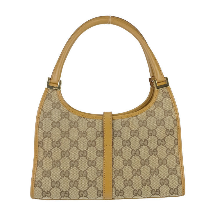 超美品 GUCCI グッチ ハンドバッグ ジャッキー 002 1068 ベージュ系 ライトブラウン系 ゴールド金具 GGキャンバス レザー レディース ショルダーバッグ