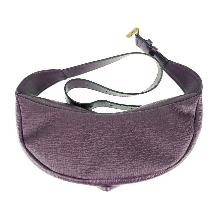 新古未使用展示品 VERSACE ヴェルサーチェ ウエストバッグ V グレカ シグネチャー ベルトバッグ 1006888 バイオレット ゴールド金具 レザー メンズ ボディバッグ