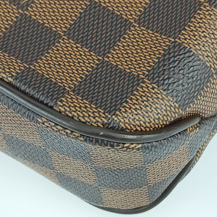 美品 LOUIS VUITTON ルイ ヴィトン セカンドバッグ ダミエ ポシェット サンポール N41219 エベヌ ゴールド金具 PVC レザー メンズ リストレット クラッチバッグ