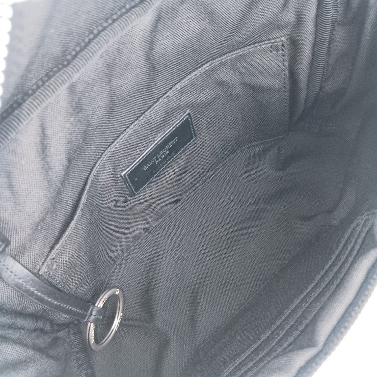 美品 SAINT LAURENT PARIS サンローラン パリ ウエストバッグ シティ ベルトバッグ 505973 ブラック キャンバス レザー メンズ