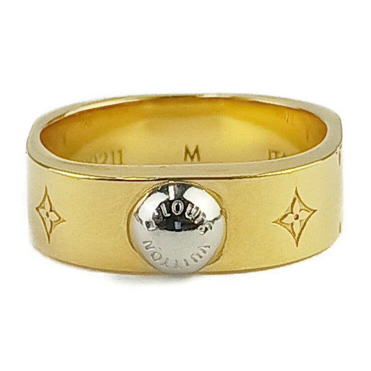 LOUIS VUITTON ルイ ヴィトン 指輪 リング バーグ ナノグラム M00211 ゴールド シルバー メタル ラッカー ラインストーン レディース