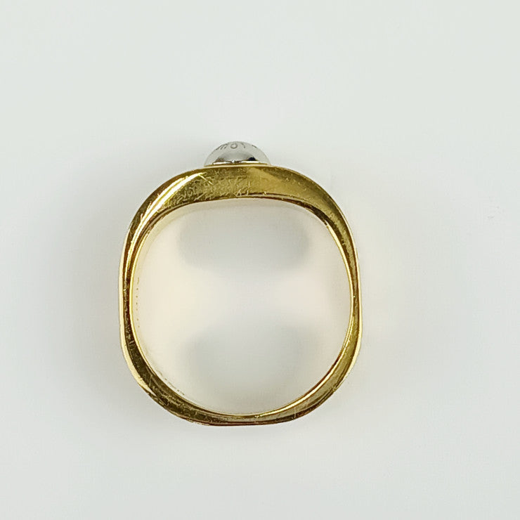 LOUIS VUITTON ルイ ヴィトン 指輪 リング バーグ ナノグラム M00211 ゴールド シルバー メタル ラッカー ラインストーン レディース