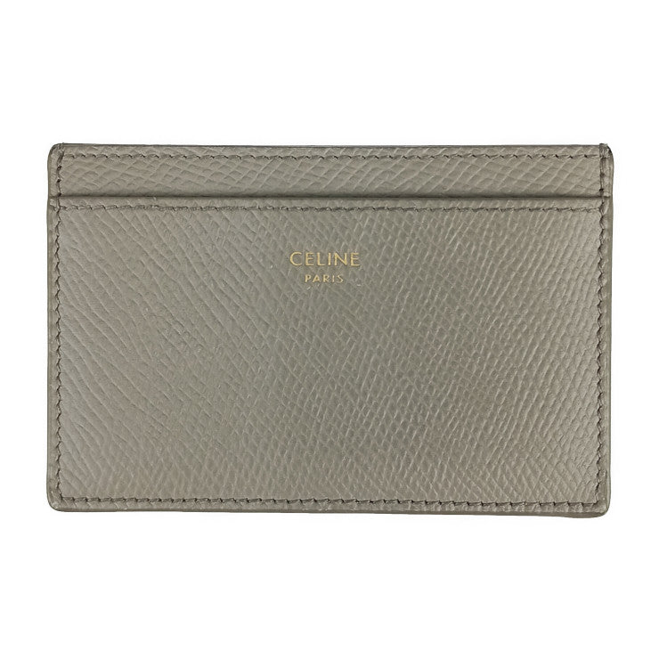 美品 CELINE セリーヌ カードケース プレーン カードホルダー 10B703BEL.10BL グレー系 グレインドカーフスキン ユニセックス 名刺入れ パスケース