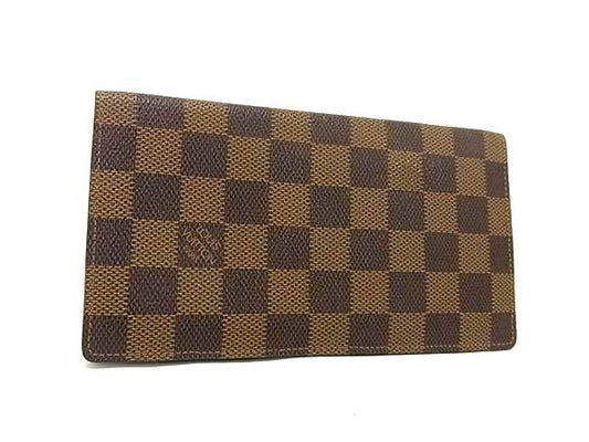 LOUIS VUITTON ルイヴィトン 長財布 ダミエ ポルトバルール カルトクレディ N61823 エベヌ PVC レザー ユニセックス 二つ折り財布 札入れ 美品