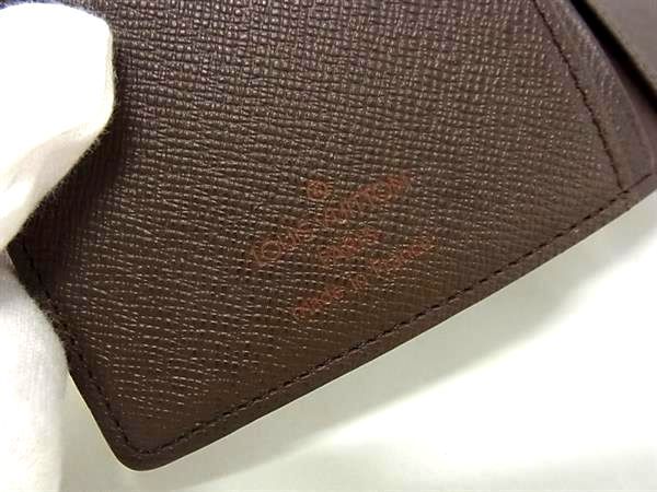 LOUIS VUITTON ルイヴィトン 長財布 ダミエ ポルトバルール カルトクレディ N61823 エベヌ PVC レザー ユニセックス 二つ折り財布 札入れ 美品