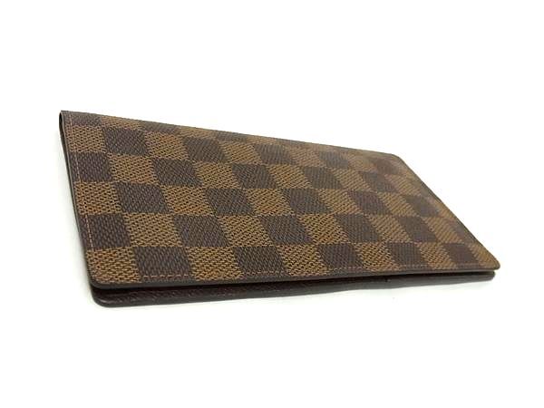 LOUIS VUITTON ルイヴィトン 長財布 ダミエ ポルトバルール カルトクレディ N61823 エベヌ PVC レザー ユニセックス 二つ折り財布 札入れ 美品