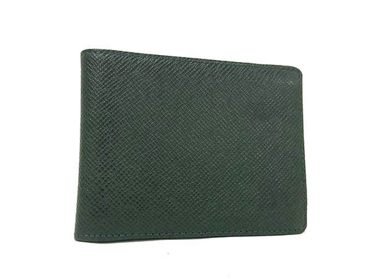 LOUIS VUITTON ルイヴィトン 二つ折り財布 タイガ ポルト ビエ 6カルト クレディ M30484 エピセア レザー メンズ 札入れ 美品