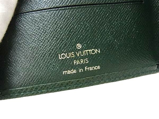LOUIS VUITTON ルイヴィトン 二つ折り財布 タイガ ポルト ビエ 6カルト クレディ M30484 エピセア レザー メンズ 札入れ 美品