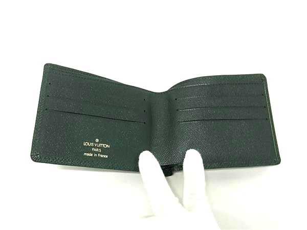 LOUIS VUITTON ルイヴィトン 二つ折り財布 タイガ ポルト ビエ 6カルト クレディ M30484 エピセア レザー メンズ 札入れ 美品