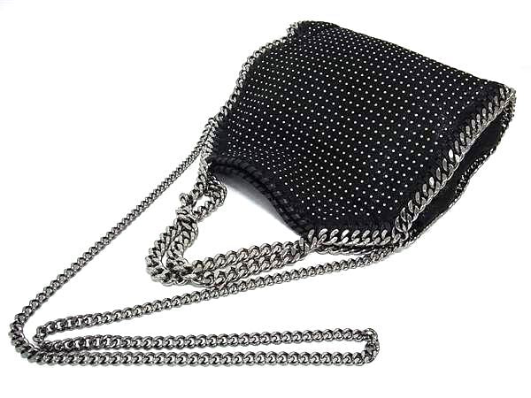 STELLA McCARTNEY ステラ マッカートニー ハンドバッグ ファラベラ ブラック シルバー エコレザー レディース スタッズ 2WAY シルバー金具 美品
