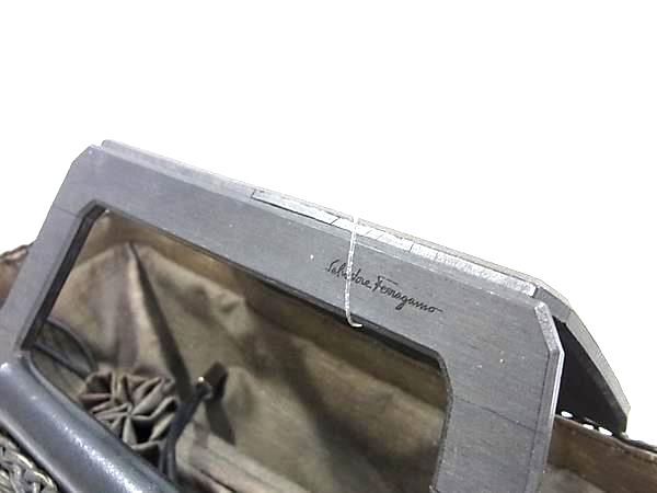 Salvatore Ferragamo フェラガモ ハンドバッグ かごバッグ DV21 0265 ダークブラウン ラタン レディース