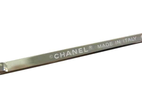 CHANEL シャネル サングラス ココマーク 4017 シルバー パープル クリアブラウン メタル ユニセックス 美品