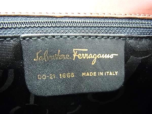 Salvatore Ferragamo フェラガモ ハンドバッグ DO21 1668 ブラウン レザー レディース スタッズ 2WAY ゴールド金具