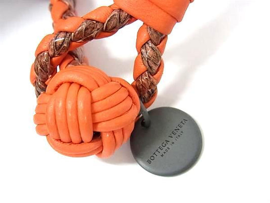 BOTTEGA VENETA ボッテガヴェネタ ブレスレット イントレチャート アイヤーズ オレンジ レザー パイソン ユニセックス 美品