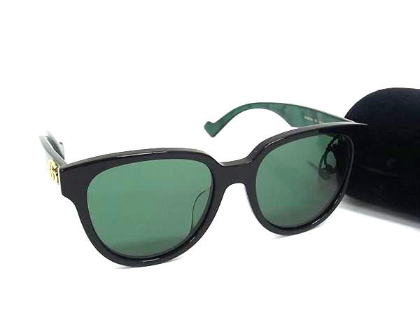 GUCCI グッチ サングラス GGマーモント GG0960SA ブラック グリーン クリアグリーン プラスチック ユニセックス 美品