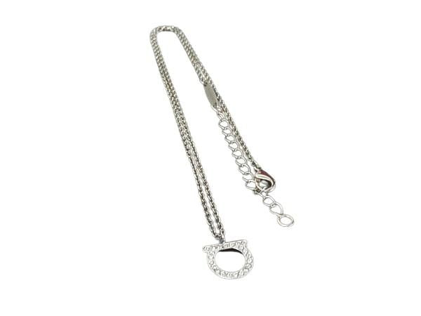 Salvatore Ferragamo フェラガモ ネックレス ガンチーニ シルバー メタル レディース ラインストーン