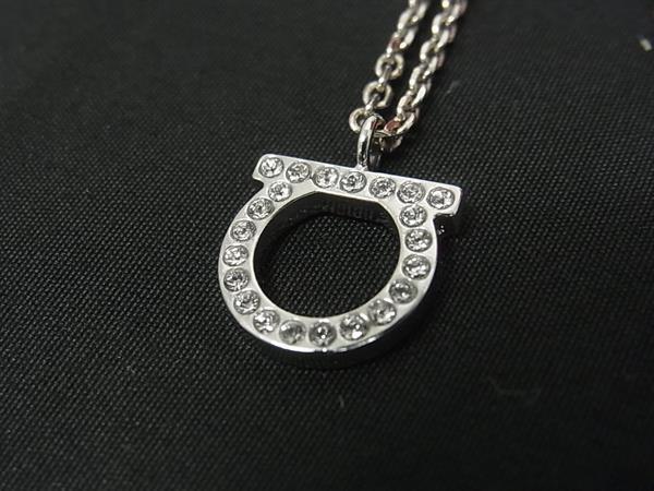 Salvatore Ferragamo フェラガモ ネックレス ガンチーニ シルバー メタル レディース ラインストーン