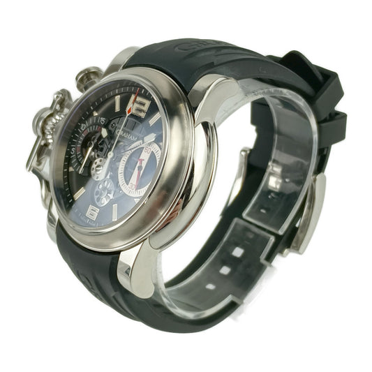 美品 GRAHAM グラハム 腕時計 クロノファイター R・A・C スケルトン リミテッド 2CRBS.BK1A.K25B シルバー ブラック ステンレス ラバー メンズ 世界限定200本 自動巻き