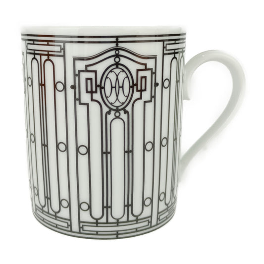 新品未使用展示品 HERMES エルメス マグカップ H DECO アッシュデコ 37031P ホワイト ブラック ポーセリン 磁器 ユニセックス コップ