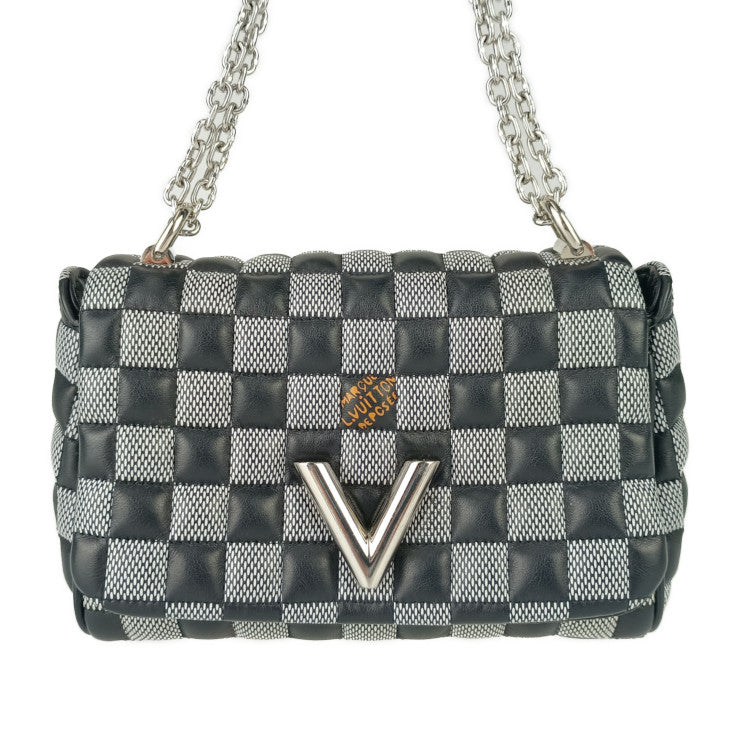 美品 LOUIS VUITTON ルイ ヴィトン ショルダーバッグ ダミエ ツイストBB N40221 ブラック ホワイト カーフレザー レディース ニコラ ジェスキエール