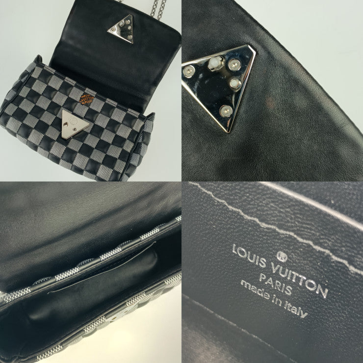 美品 LOUIS VUITTON ルイ ヴィトン ショルダーバッグ ダミエ ツイストBB N40221 ブラック ホワイト カーフレザー レディース ニコラ ジェスキエール