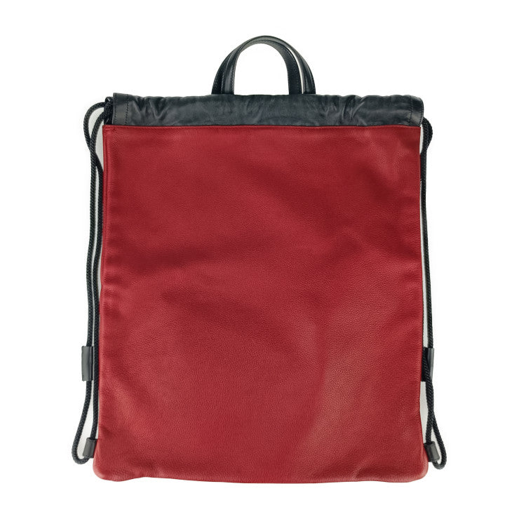 美品 GUCCI グッチ リュック・デイパック プリント ドローストリング 516639 ハイビスカスレッド レザー ユニセックス 2WAY トートバッグ ショルダーバッグ