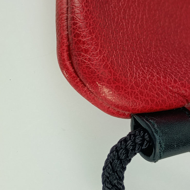 美品 GUCCI グッチ リュック・デイパック プリント ドローストリング 516639 ハイビスカスレッド レザー ユニセックス 2WAY トートバッグ ショルダーバッグ