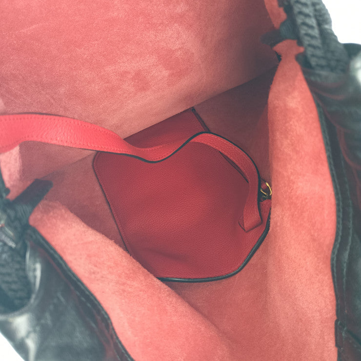 美品 GUCCI グッチ リュック・デイパック プリント ドローストリング 516639 ハイビスカスレッド レザー ユニセックス 2WAY トートバッグ ショルダーバッグ