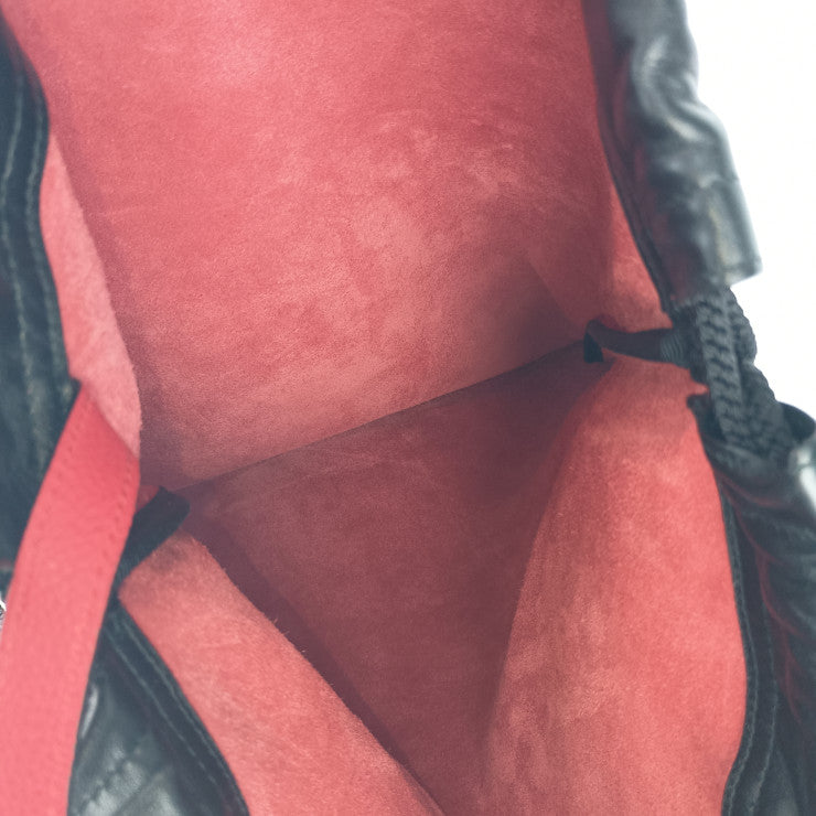 美品 GUCCI グッチ リュック・デイパック プリント ドローストリング 516639 ハイビスカスレッド レザー ユニセックス 2WAY トートバッグ ショルダーバッグ